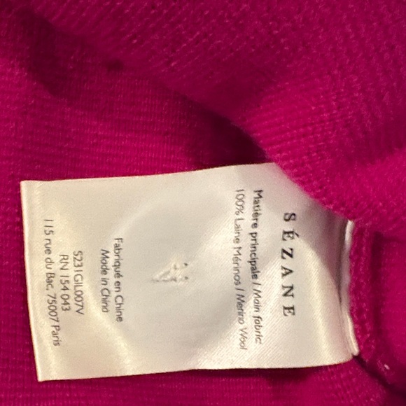 Sezane Magenta Button-Front Knit Cardigan - Picture 3 of 11